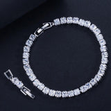 CWWZircons Princess Cut CZ Women Tennis Bracelet High CZ Jewelry