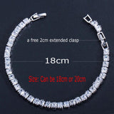 CWWZircons Princess Cut CZ Women Tennis Bracelet High CZ Jewelry