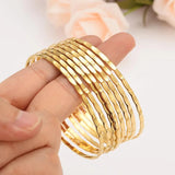 4pcs Dubai Bangles African European Ethiopia Jewelry Bride Bracelets Anklet