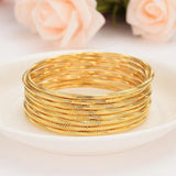 4pcs Dubai Bangles African European Ethiopia Jewelry Bride Bracelets Anklet