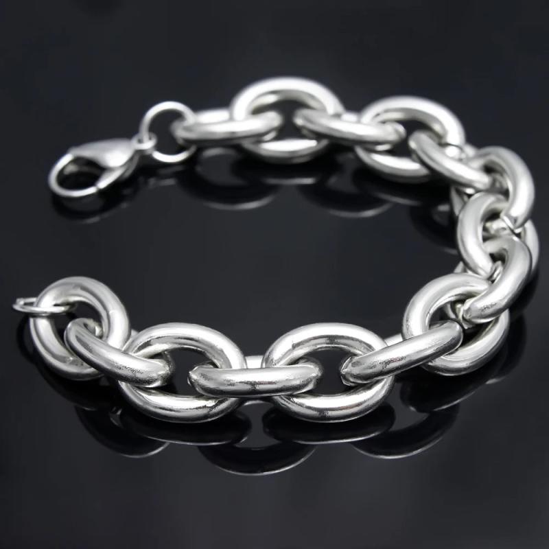 Stainless Steel Silver Chains Bracelet Bangle For Men/ Boy