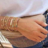 Rainbow Cz Cuban Link Chain Bracelet For Women with Star Charm
