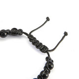 Johnny Hallyday Men's Skull Beads Bracelet Rope Biker Wristband Jewelry