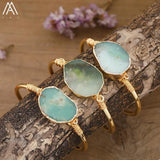 Australian Jades Stone Wire Wrapped Open Cuff Bracelet