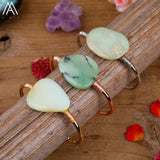 Australian Jades Stone Wire Wrapped Open Cuff Bracelet
