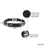 Men's Stainless Steel Medical Alert ID Wrist Bracelet