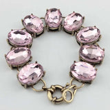 Vintage Oval Glass Crystal Bracelet for Women