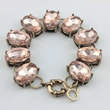 Vintage Oval Glass Crystal Bracelet for Women