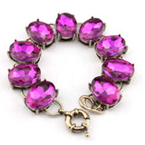 Vintage Oval Glass Crystal Bracelet for Women