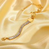 Waterproof Bling CZ Stone Chain Bracelet for Women