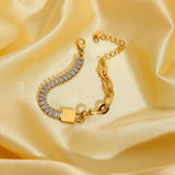 Waterproof Bling CZ Stone Chain Bracelet for Women