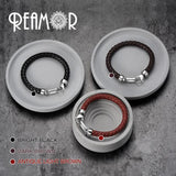 Men Leather Braided Bracelet Stainless Steel Lucky Horseshoe Lobster Clasp