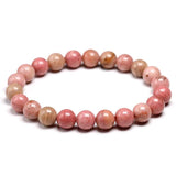 Rhodonite Beads Bracelet Gemstone Stretch Meditation Jewelry