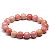 Rhodonite Beads Bracelet Gemstone Stretch Meditation Jewelry