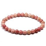 Rhodonite Beads Bracelet Gemstone Stretch Meditation Jewelry