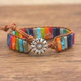 Boho Wrap Bracelet Women Leather Rope Stone Beaded Fancy Bracelet