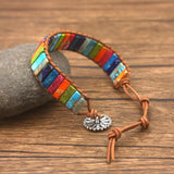 Boho Wrap Bracelet Women Leather Rope Stone Beaded Fancy Bracelet