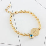 Muslim 18K Real Bracelet Evil Eye Coin Bracelet Islamic Allah Adjustable