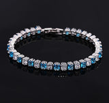 CWWZ Princess Cut CZ Crystal Tennis Bracelet for Women