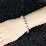 CWWZ Princess Cut CZ Crystal Tennis Bracelet for Women