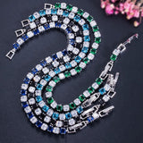 CWWZ Princess Cut CZ Crystal Tennis Bracelet for Women