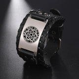 Zodiac Star of David Men's Leather Wrist Bracelets