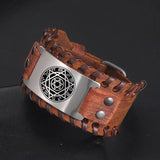 Zodiac Star of David Men's Leather Wrist Bracelets