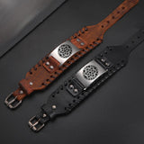 Zodiac Star of David Men's Leather Wrist Bracelets