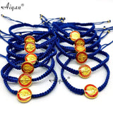 12pc 1.5cm St. Benedict Drop & Red Oil Woven Bracelets for Prayer & Protection