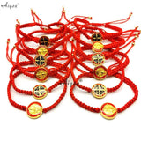 12pc 1.5cm St. Benedict Drop & Red Oil Woven Bracelets for Prayer & Protection