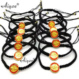 12pc 1.5cm St. Benedict Drop & Red Oil Woven Bracelets for Prayer & Protection