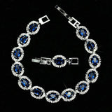 Dark CZ Crystal Women Jewelry Oval Cut Zirconia Stone Tennis Bracelet