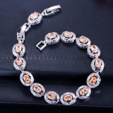 Dark CZ Crystal Women Jewelry Oval Cut Zirconia Stone Tennis Bracelet
