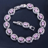 Dark CZ Crystal Women Jewelry Oval Cut Zirconia Stone Tennis Bracelet