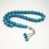 Misbaha Tasbih Turquoise Stone Rosary 33 Beads Muslim Prayer Beads