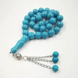 Misbaha Tasbih Turquoise Stone Rosary 33 Beads Muslim Prayer Beads