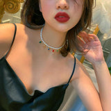 Natural Pearl Bracelet Colorful Zircon Geometric for Women Girls