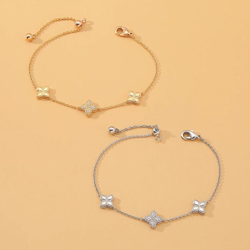 Zircon Flower Adjustable Bracelet - Party Wedding Accessory