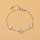Zircon Flower Adjustable Bracelet - Party Wedding Accessory
