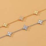 Zircon Flower Adjustable Bracelet - Party Wedding Accessory