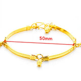 24K Carved Flower Cross Heart Chain Charm Bracelet for Women