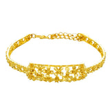 24K Carved Flower Chain Wedding Bracelet