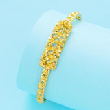 24K Carved Flower Chain Wedding Bracelet