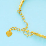 24K Carved Flower Chain Wedding Bracelet