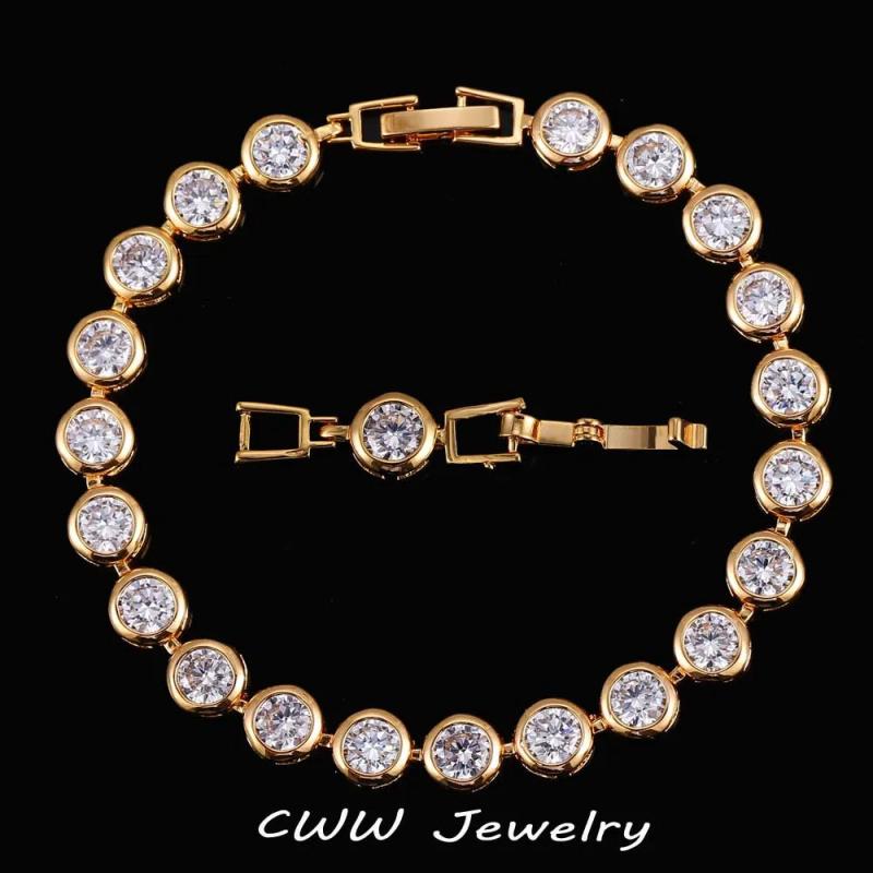 Purple Crystal CZ Chain Link Bracelet with Clasp
