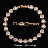 Purple Crystal CZ Chain Link Bracelet with Clasp