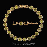 Purple Crystal CZ Chain Link Bracelet with Clasp
