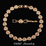 Purple Crystal CZ Chain Link Bracelet with Clasp