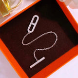 Charm Chains Bangle Bracelet with CZ Pig Nose for Women