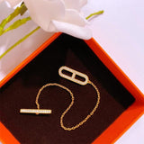 Charm Chains Bangle Bracelet with CZ Pig Nose for Women